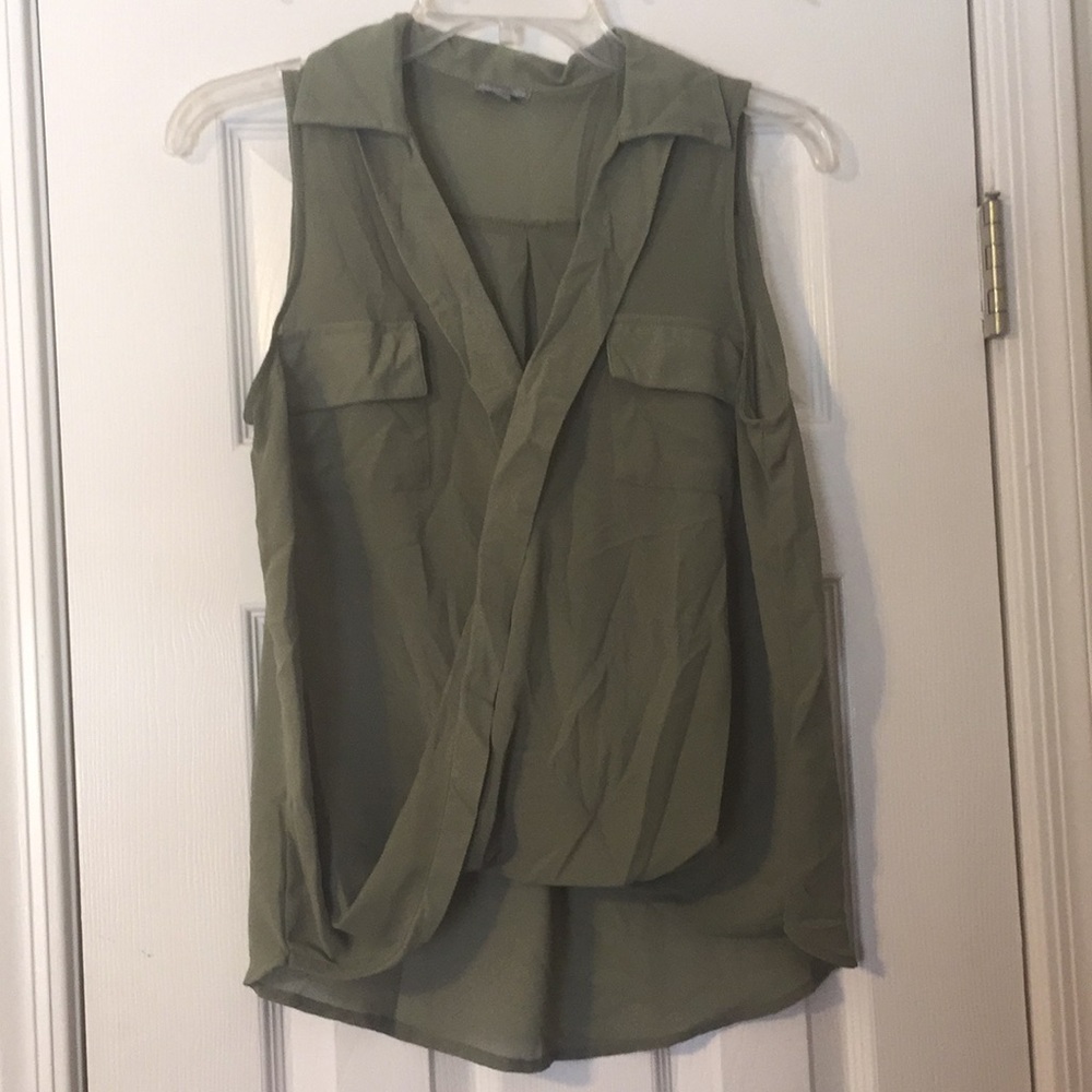 olive green sheer tank